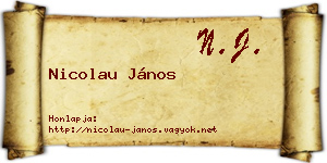 Nicolau János névjegykártya
