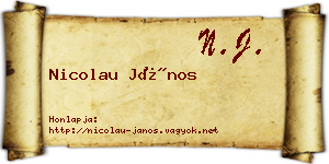 Nicolau János névjegykártya