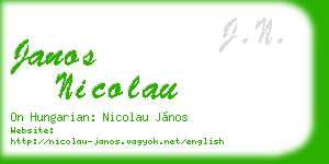 janos nicolau business card