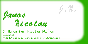 janos nicolau business card